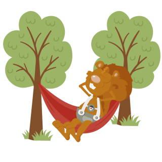 Alpini liegt in der Hängematte