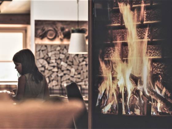 Kamin in der Rezeption